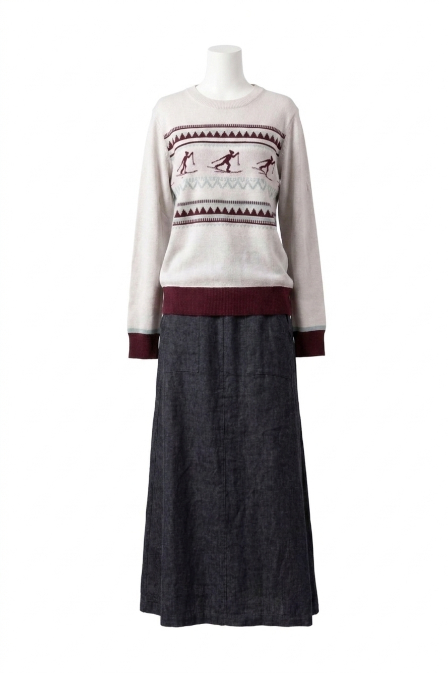 NEW KAVU hillrose crewneck sweater in ski slope
